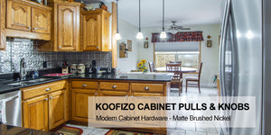 KOOFIZO Bin Cup Drawer Pull - Matte Brushed Nickel Cabinet Handle