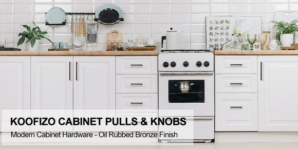 KOOFIZO Solid Square Bar Cabinet Handle - Oil Rubbed Bronze Furniture Pull