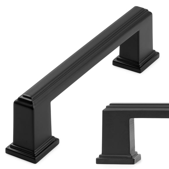 UZP02-96 Stepped Bar Cabinet Pull, 3.8 inch / 96mm